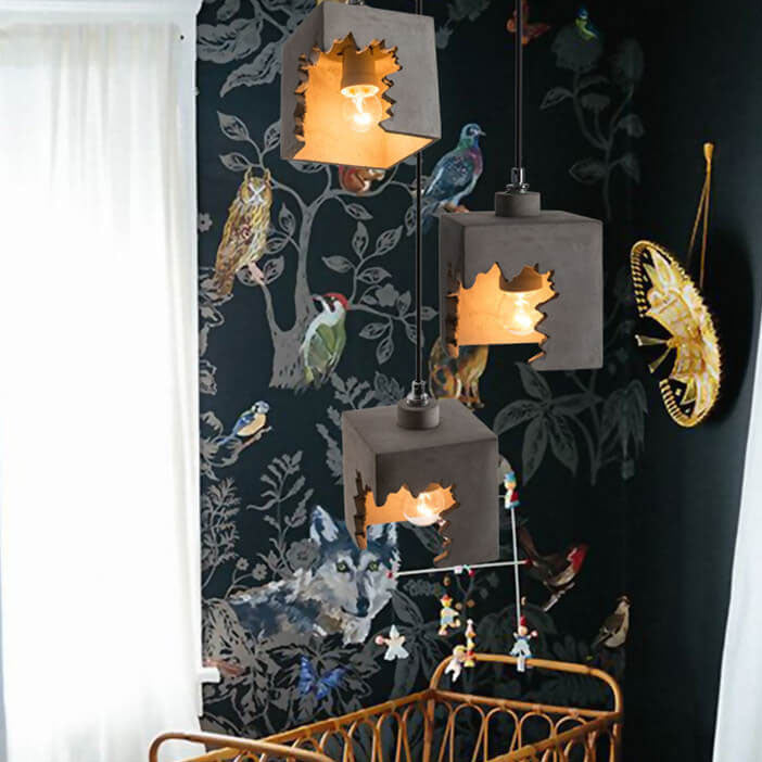 Industrial Creative Notch Cement 1-Light Pendant Light