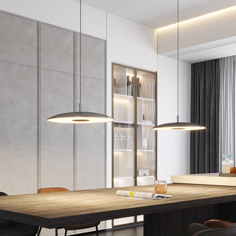 Nordic Round Plate Flying Ufo 1-light LED Pendant Light BulbSquare