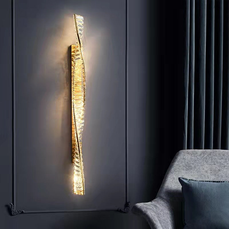 Modern Crystal Light Luxury Spiral Design LED Wall Sconce Lamp Lumendat