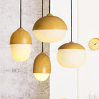 Modern Beige Nut 1-light Globe Pendant Light BulbSquare