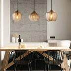 Nordic Textured Wavy Glass 1-light Barrel Pendant Light Lumendat