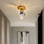 Crystal 1-Light Diamond Shade Semi-Flush Mount Lighting Lumendat