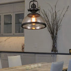 Retro Glass Shade 1-light Single Dome Pendant Light Lumendat
