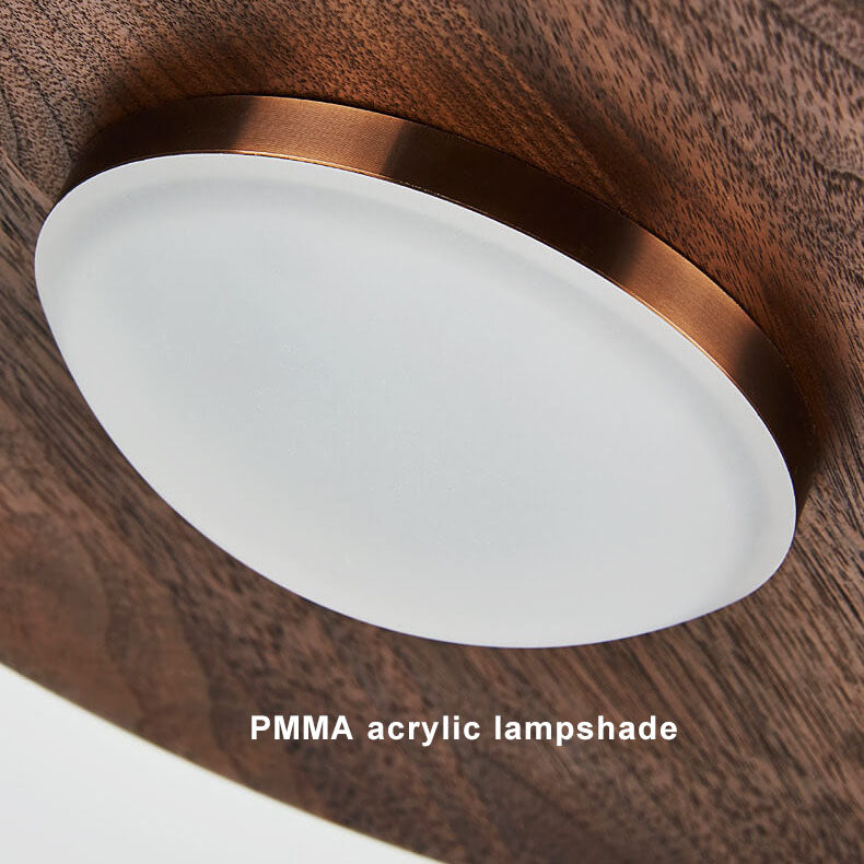 Modern Black Walnut LED Pendant Light BulbSquare