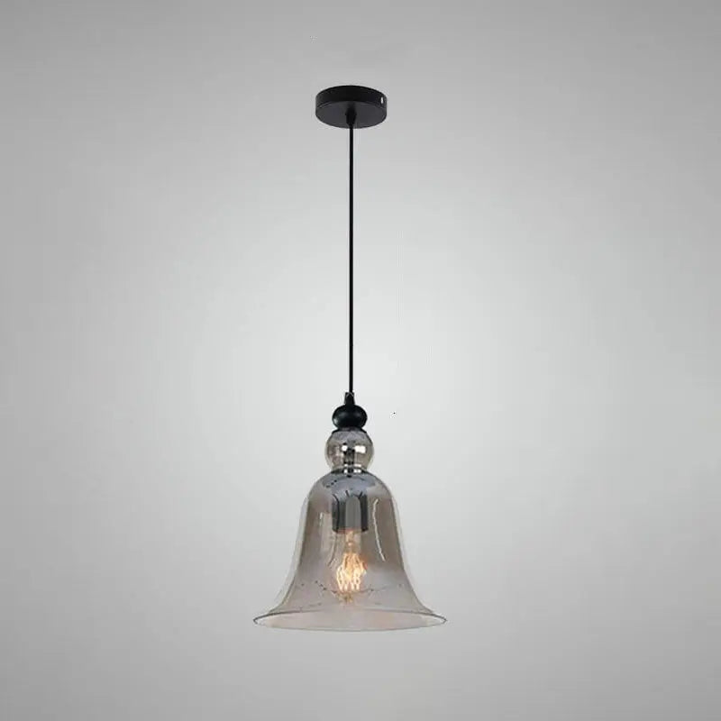 Industrial Glass 1-light Bell Pendant Light Lumendat