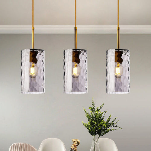 Nordic Water Ripple Glass 1-light Cylinder Pendant Light