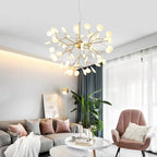 Modern LED Firefly Branch Chandelier – 27 or 36 Lights, Gold & Black Lumendat