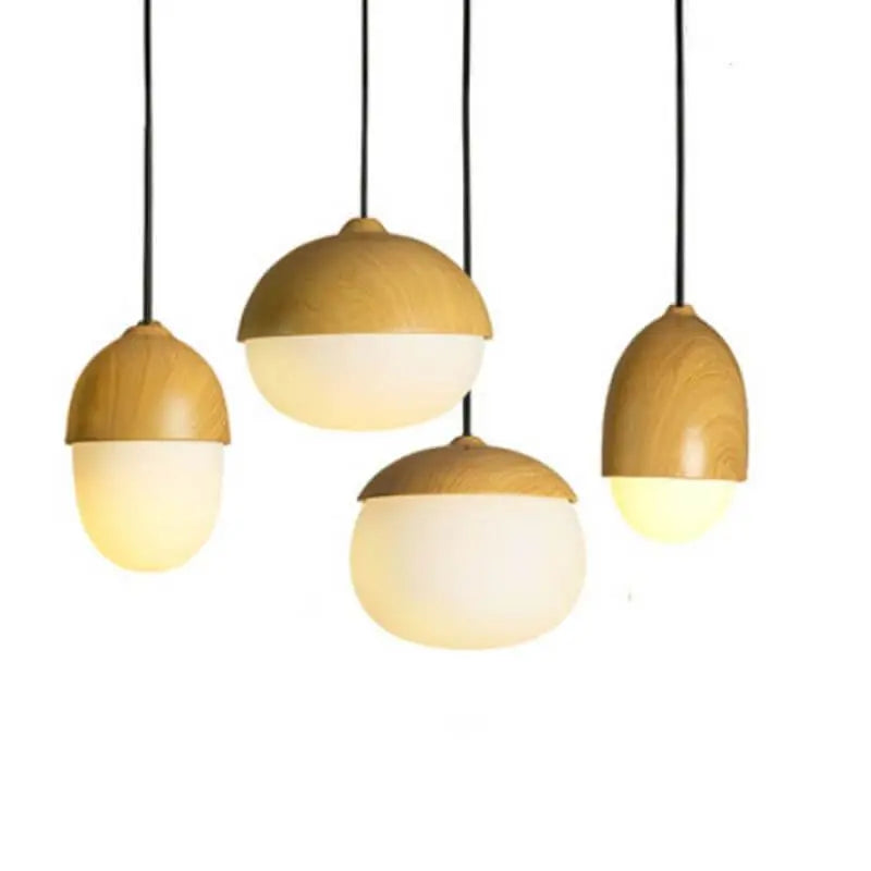 Modern Beige Nut 1-light Globe Pendant Light BulbSquare