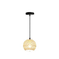 Rattan Weaving Beige Globe 1/3 Light Pendant Light BulbSquare