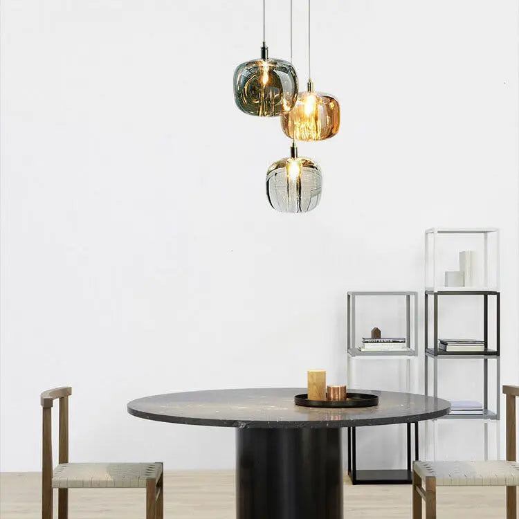 Modern Clear Glass 1-light Cube Pendant Light Lumendat