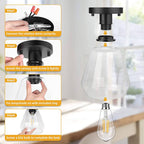 Clear Glass 1-light Bell Semi-flush Mount Lighting