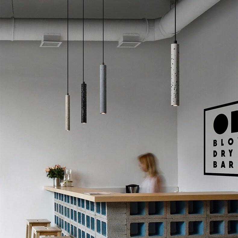 Retro Multicolor Cement Long Strip LED Pendant Light BulbSquare