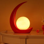 Creative Crescent Night Resin 1-Light Table Lamps Lumendat