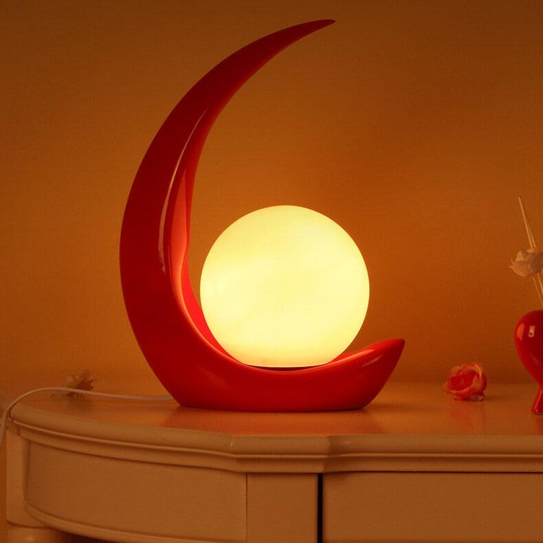 Creative Crescent Night Resin 1-Light Table Lamps Lumendat