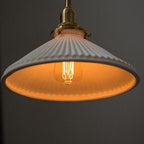 Textured Ceramics Shell 1-light Adjustable Length Dome Pendant Light BulbSquare