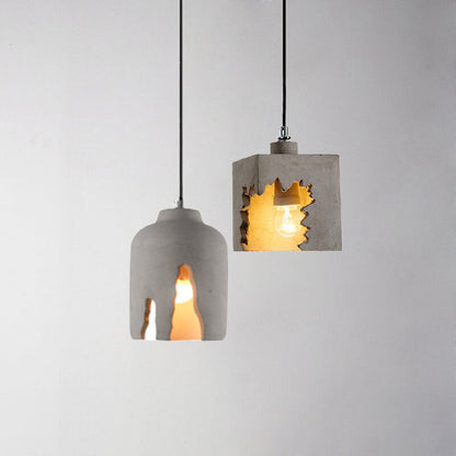 Industrial Creative Notch Cement 1-Light Pendant Light