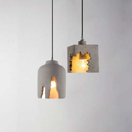 Industrial Creative Notch Cement 1-Light Pendant Light