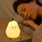Creative Fruit Pear Silicone LED Night Light USB Table Lamp Lumendat