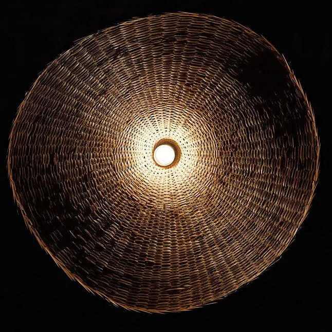 Woven Bamboo 1-light Straw Hat Pendant Light Lumendat