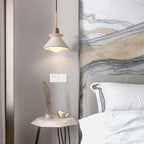 Nordic Minimalist White Cement 1-light Tapered Pendant Light Lumendat