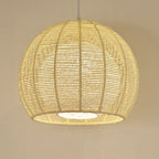 Modern Double Rattan Shade 1-Light Globe Pendant Light