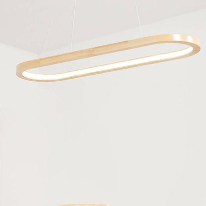 Modern Minimalist Wooden Linear Round 1-light LED Chandeliers