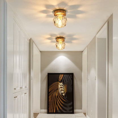 Crystal 1-light LED Globe Semi-flush Mount Lighting