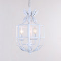 Vintage Wrought Iron Lantern Cage 3-light Chandelier BulbSquare