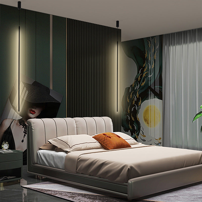 Minimalist Line 1-light Adjustable Long Line LED Pendant Light BulbSquare