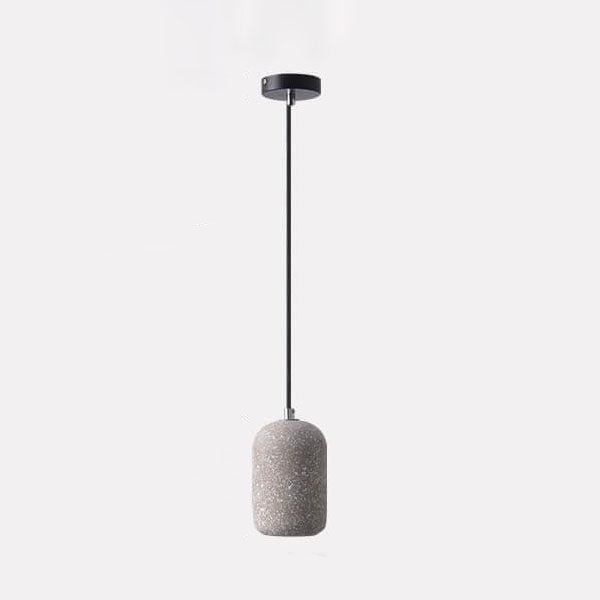 Modern Terrazzo Cylindrical LED Cement LED Pendant Light BulbSquare