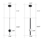 Modern Minimalist Long Cylinder with Metal Ball LED Pendant Light Lumendat