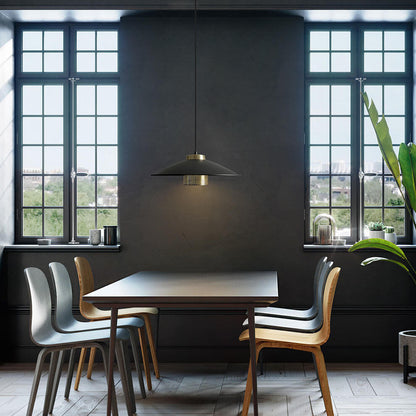Industrial Simple Scalloped Wrought Iron 1-light Pendant Light
