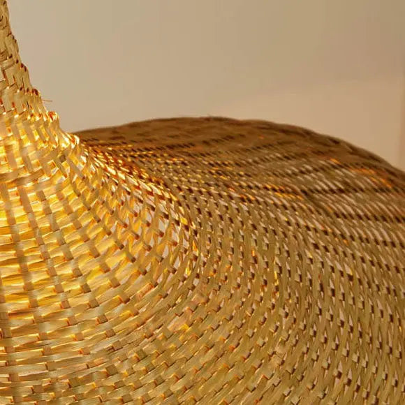 Woven Bamboo 1-light Straw Hat Pendant Light Lumendat