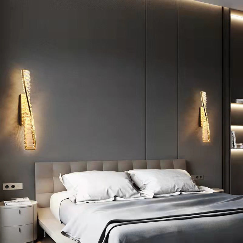 Modern Crystal Light Luxury Spiral Design LED Wall Sconce Lamp Lumendat
