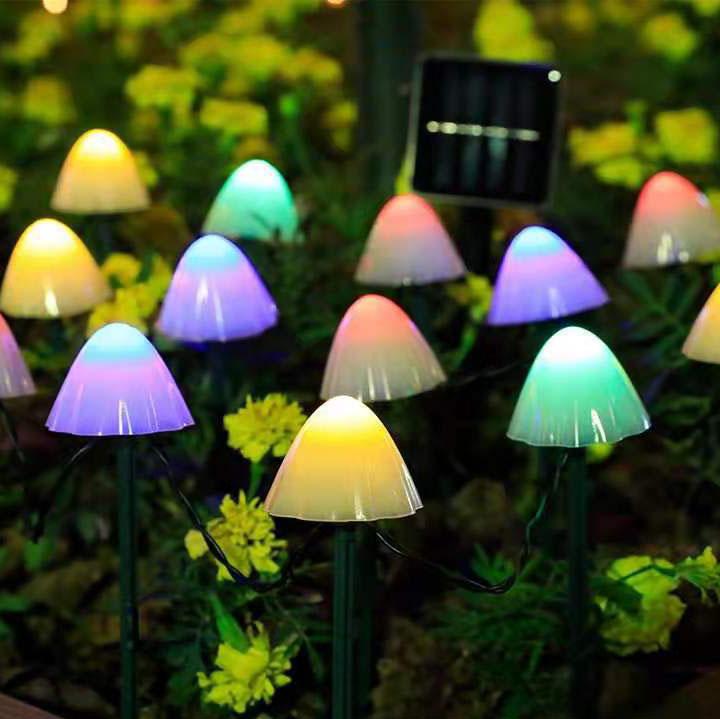 Contemporary Creative Plastic Solar LED Mushroom Lights String Lights For Outdoor Patio Lumendat