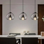 Minimalist Smoke Gray 1-light Hand-blown Glass Dome Pendant Light Lumendat
