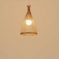 Bamboo Weaving Conical 1-light Japanese Style Pendant Light BulbSquare