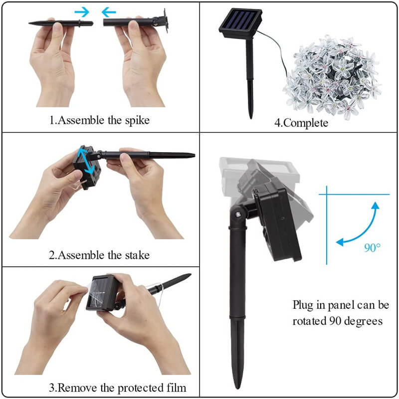 LED Solar Sakura String Lights Waterproof Outdoor Fairy Flower Lights Lumendat
