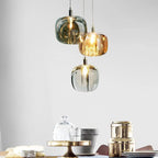 Modern Clear Glass 1-light Cube Pendant Light Lumendat