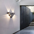 Modern Minimalist V-Shaped Triangle Aluminum Glass LED Wall Sconce Lamp For Garden Lumendat