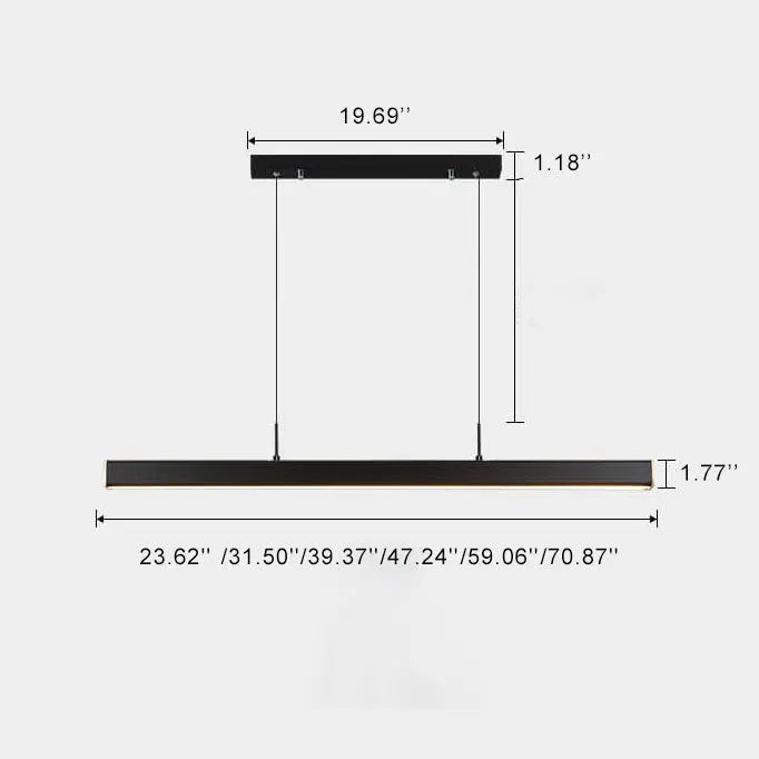 Modern Minimalist Long Strip LED Pendant Light Lumendat
