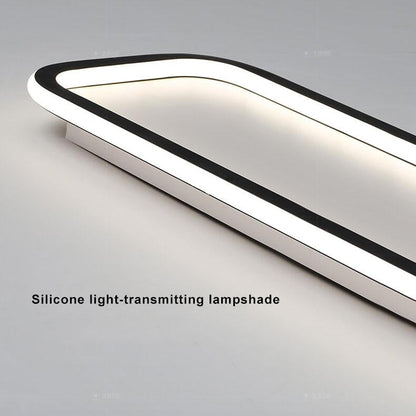Minimalist 1-light Linear Acrylic 3 Color Changeable LED Flush Mount Lighting