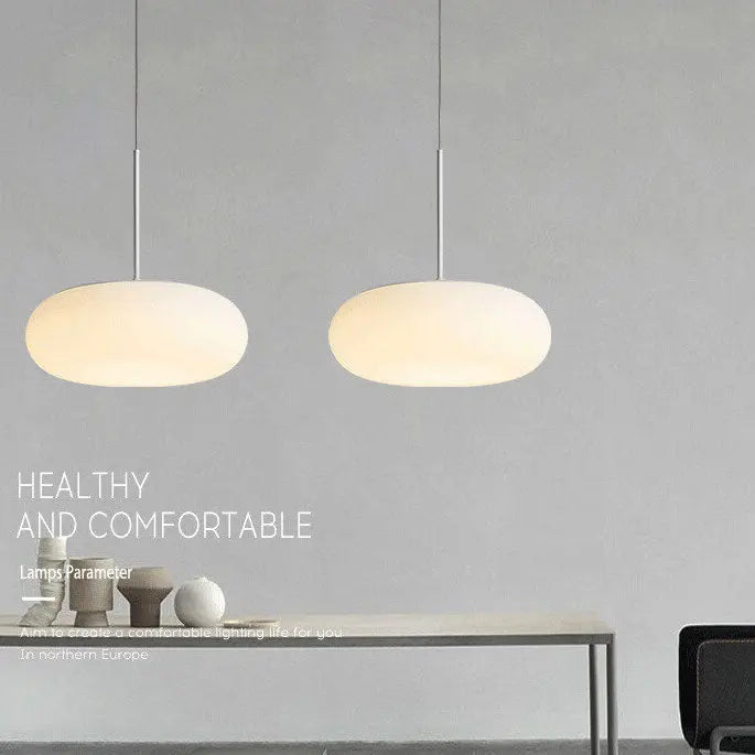 Modern Minimalist Plastic White 1-light Drum LED Pendant Light Lumendat