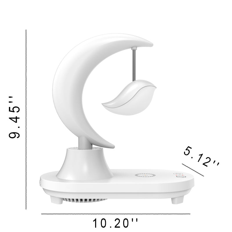 Modern Art Deco ABS Moon Shape Bluetooth Speaker Night Light LED Table Lamp Lumendat
