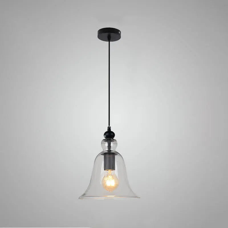 Industrial Glass 1-light Bell Pendant Light Lumendat