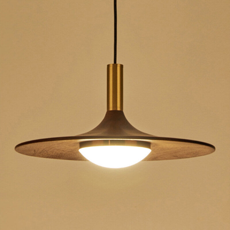 Modern Black Walnut LED Pendant Light BulbSquare