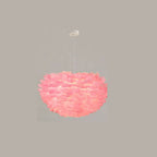 Modern Minimalist Feather Iron 1-Light Heart Shade Pendant Light for Living Room