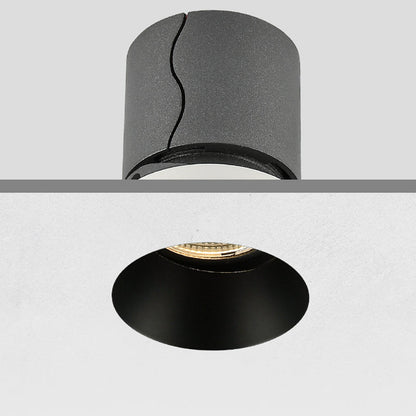 Recessed Adjustable Aluminum LED Spotlight - Minimalist Cylinder Flush Mount Lighting For Living Room
