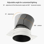 Recessed Adjustable Aluminum LED Spotlight - Minimalist Cylinder Flush Mount Lighting For Living Room