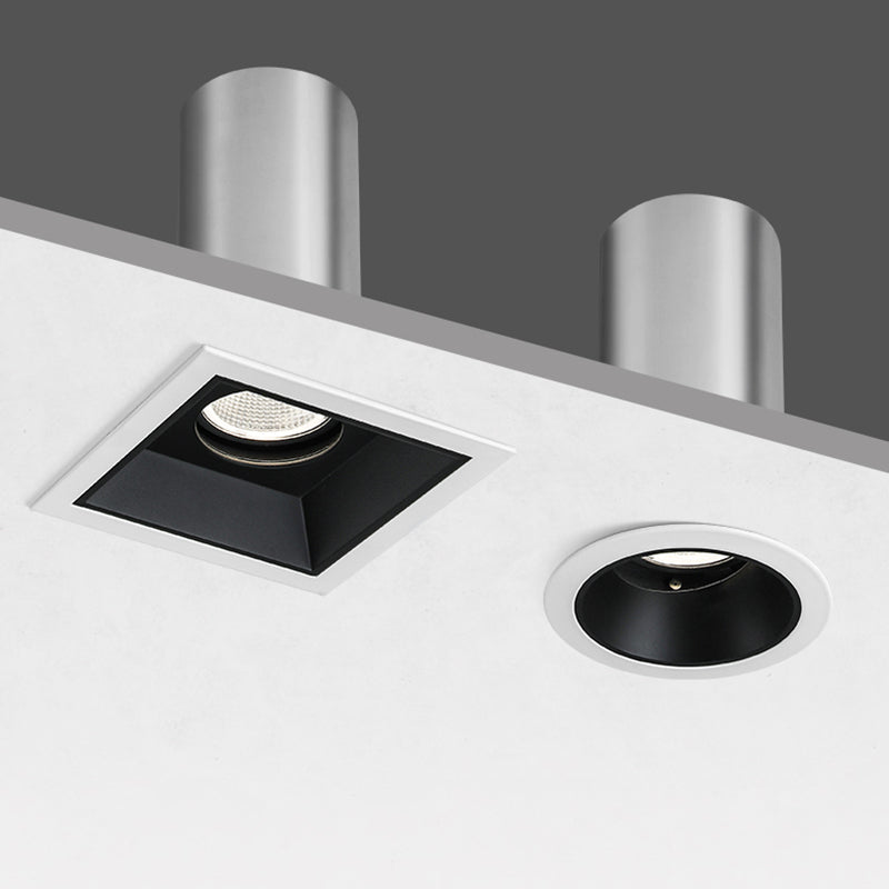 Recessed Aluminum LED Downlight - Industrial Round Square Rectangular Flush Mount Lighting For Living Room